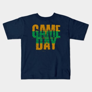 Navy and Gold Gameday // Grunge Vintage Football Game Day Kids T-Shirt